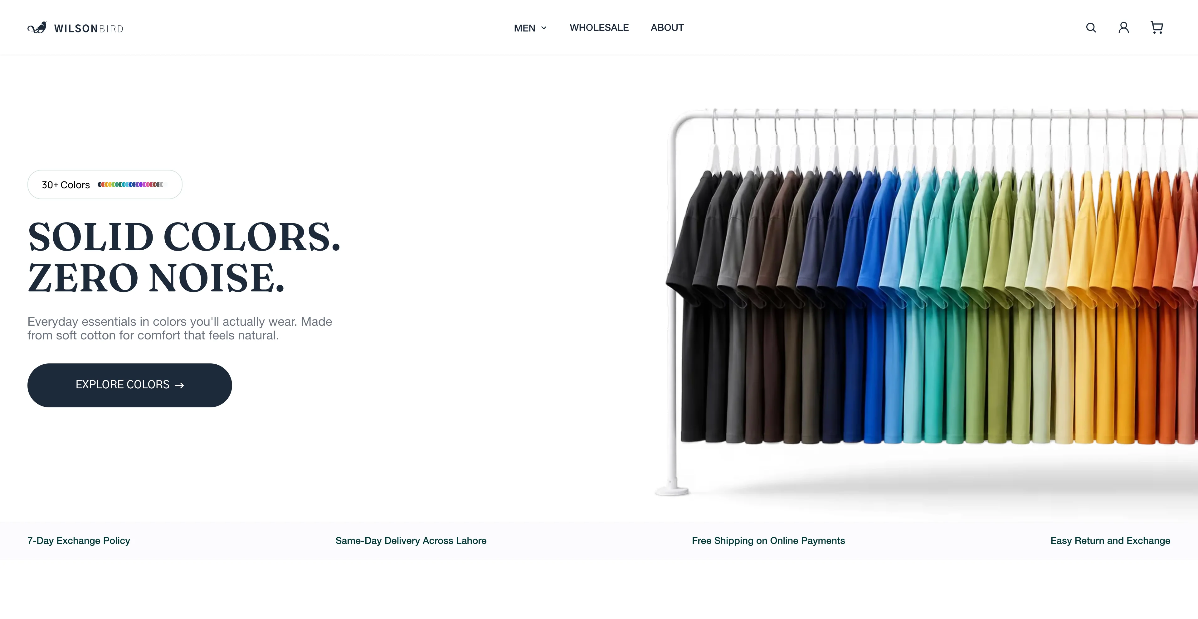 Screenshot of the live WilsonBird homepage.